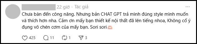 Chủ nh&agrave; l&ecirc;n tiếng vụ d&ugrave;ng ChatGPT thiết kế lại căn hộ tr&uacute;ng &yacute; hơn bản vẽ từ kiến tr&uacute;c sư g&acirc;y tranh c&atilde;i dữ dội- Ảnh 4.