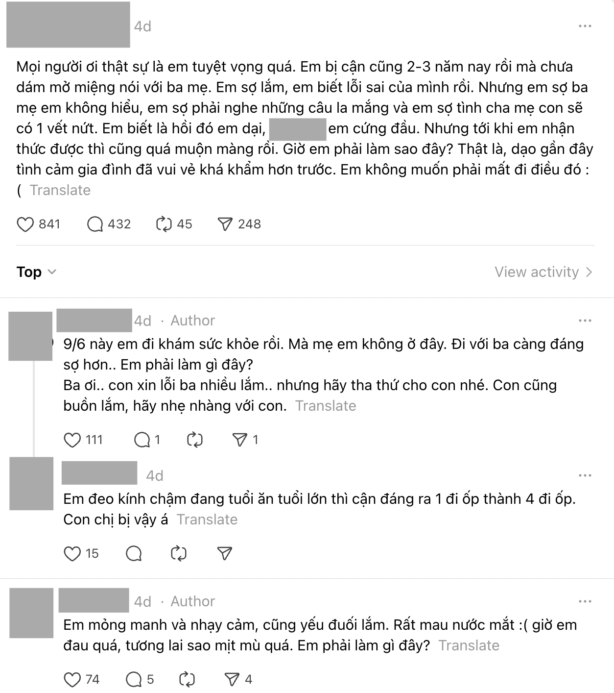Vụ con gái bị cận thị, phải giấu kín suốt 3 năm vì sợ gia đình tan vỡ: "Em đã trải qua những gì vậy?"- Ảnh 1.