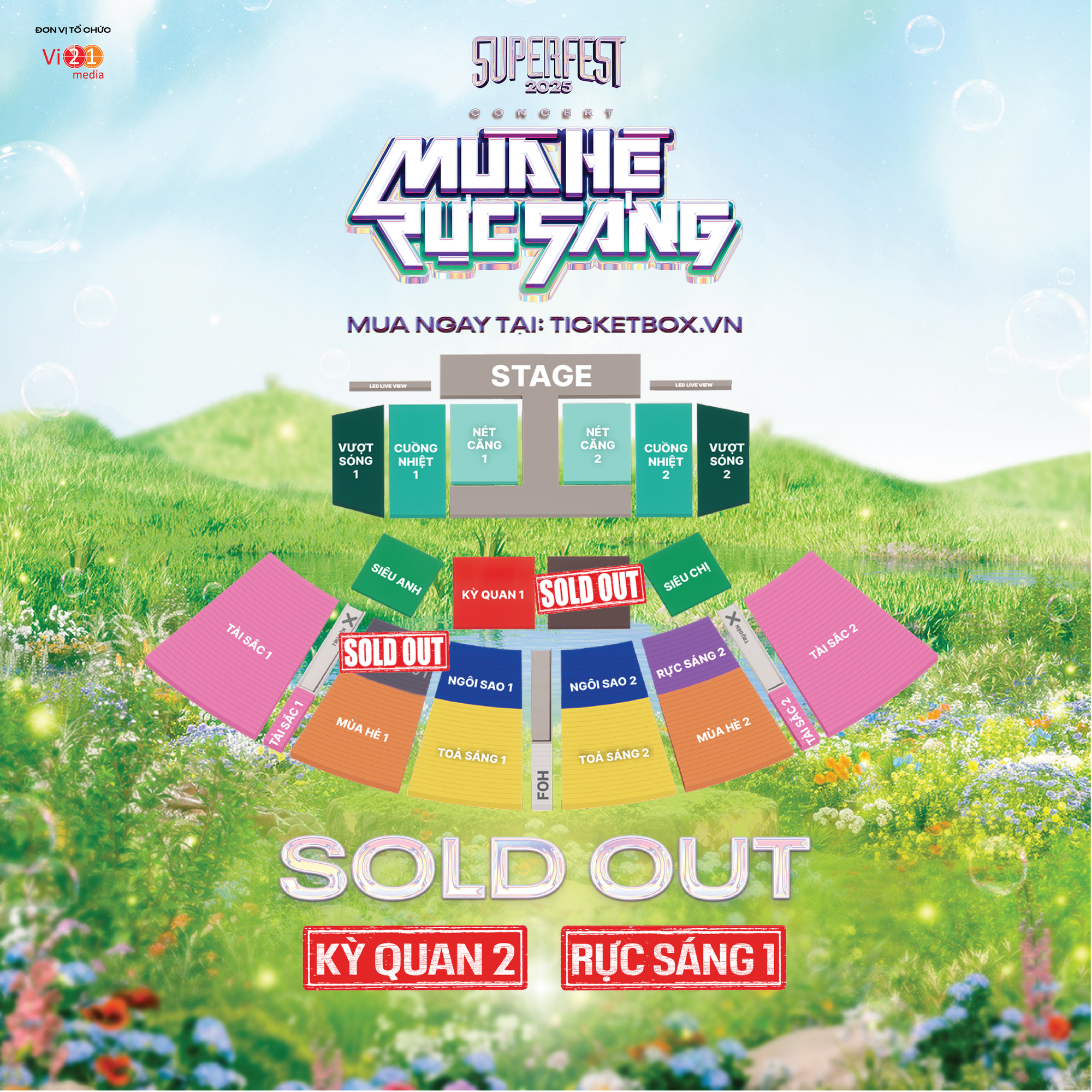 SUPERFEST 2025: Concert Mùa Hè Rực Sáng vừa mở bán sold-out nhiều hạng vé, fan lên kế hoạch “đi đu” Anh Tài - Chị Đẹp- Ảnh 2.