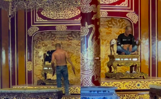 Khoảnh khắc lực lượng an ninh khống chế đối tượng bẻ gãy ngai vàng triều Nguyễn- Ảnh 1.