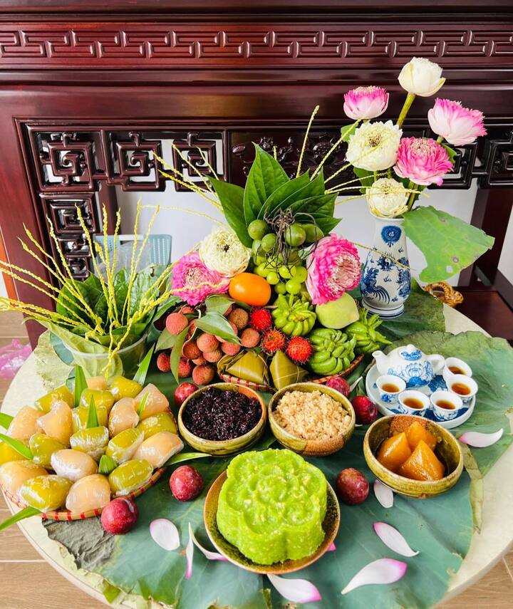 Chị em đua nhau khoe mâm cúng Tết Đoan ngọ đẹp và công phu- Ảnh 7.