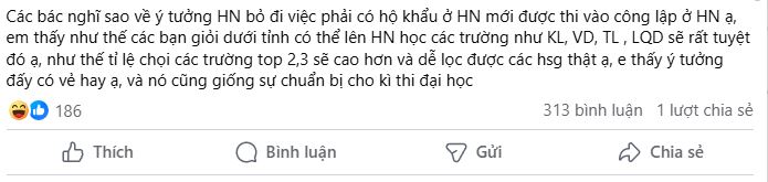 Nêu đề xuất cho kỳ thi lớp 10, một bà mẹ khiến hội phụ huynh hốt hoảng: Xin chị, Hà Nội đủ quá tải rồi!- Ảnh 1.
