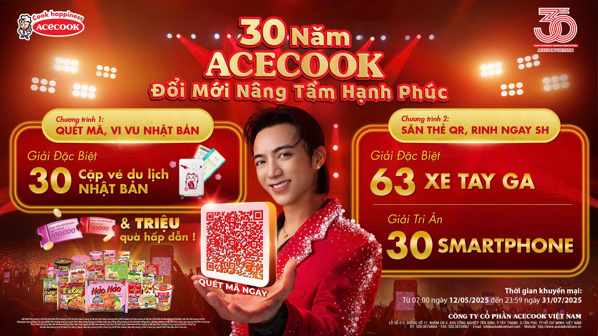 Soobin “bùng nổ” visual, mừng hành trình 30 năm Acecook, trao triệu may mắn trị giá hơn 30 tỷ đồng- Ảnh 1.