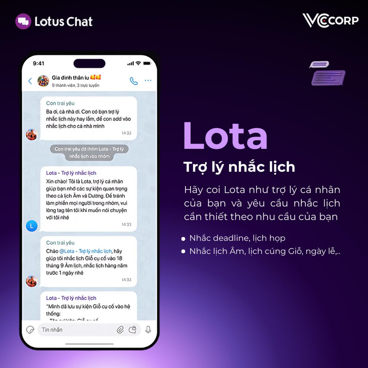 Cách triệu hồi trợ lý nhắc lịch Lota, "nhân viên cần mẫn" của Lotus Chat để không bao giờ quên việc- Ảnh 1.