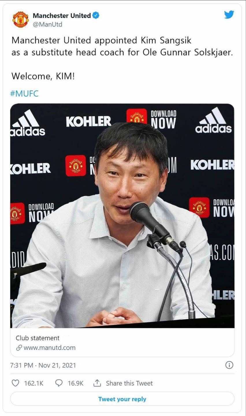 Biến MU thành “trò hề” tại Đông Nam Á, HLV Kim Sang-sik bất ngờ được Manchester chiêu mộ, thực hư thế nào?- Ảnh 1.