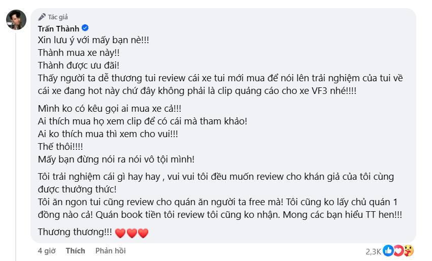 Trấn Thành review xe VinFast VF 3 mượt như dân chuyên nghiệp, khẳng định "không quảng cáo"- Ảnh 6.
