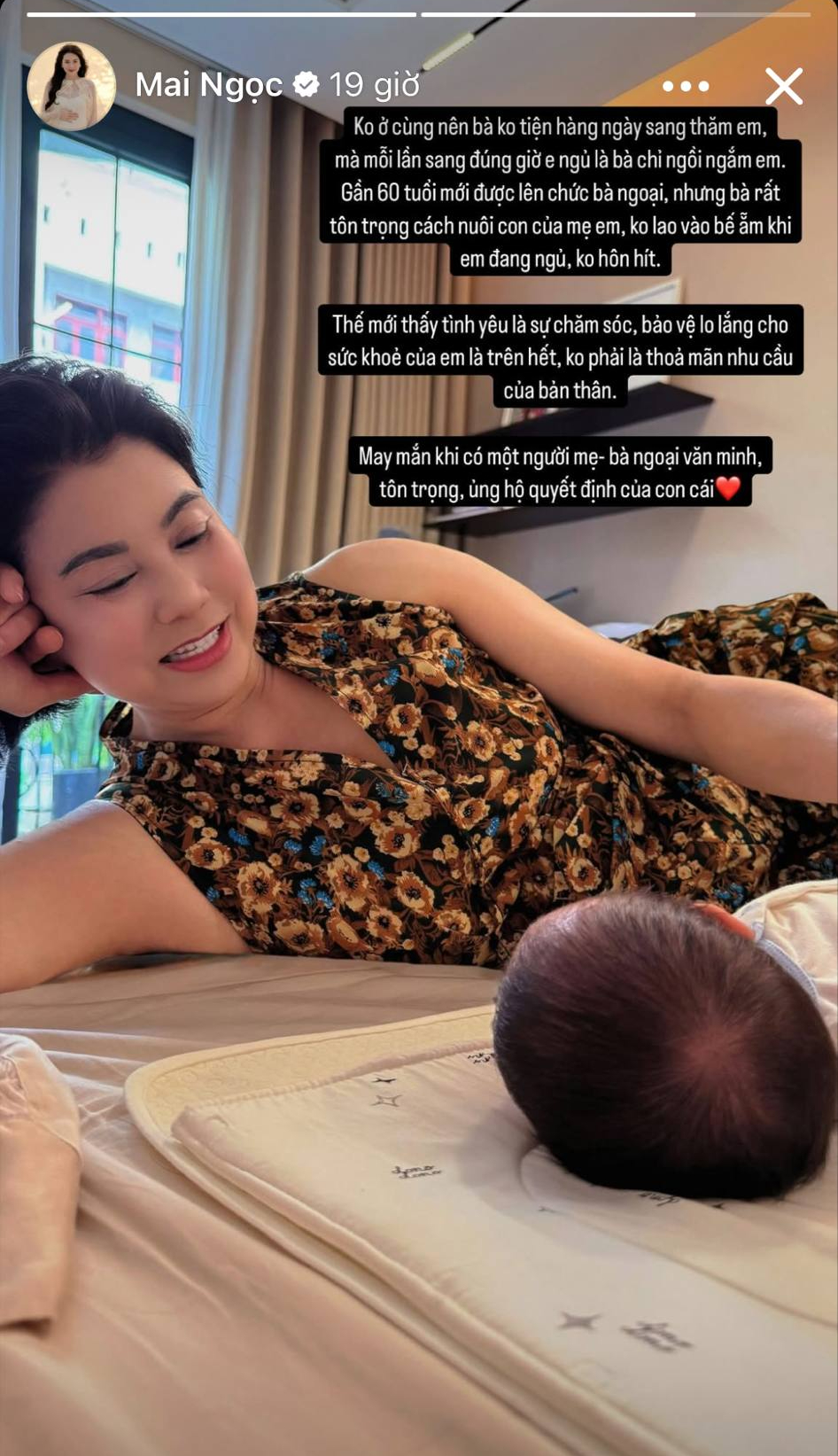 Mẹ đẻ Mai Ngọc sang thăm cháu, hành động sau đó khiến fan vội tặng điểm 10 cho 