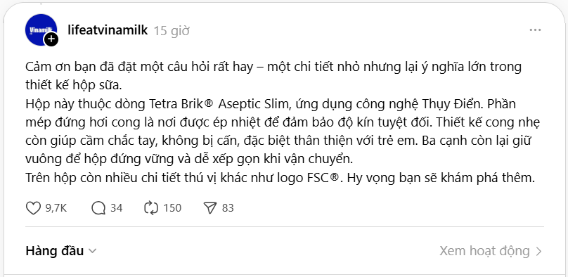 Xôn xao về "bất thường" hộp sữa của Vinamilk, nhãn hàng trả lời thế nào mà thu hút gần 10.000 lượt tương tác?- Ảnh 2.