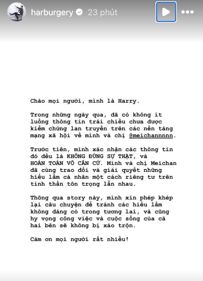 Harry - người cuối cùng trong drama "sống lỗi" lên tiếng sau khi Meichan doạ tung toàn bộ tin nhắn- Ảnh 1.