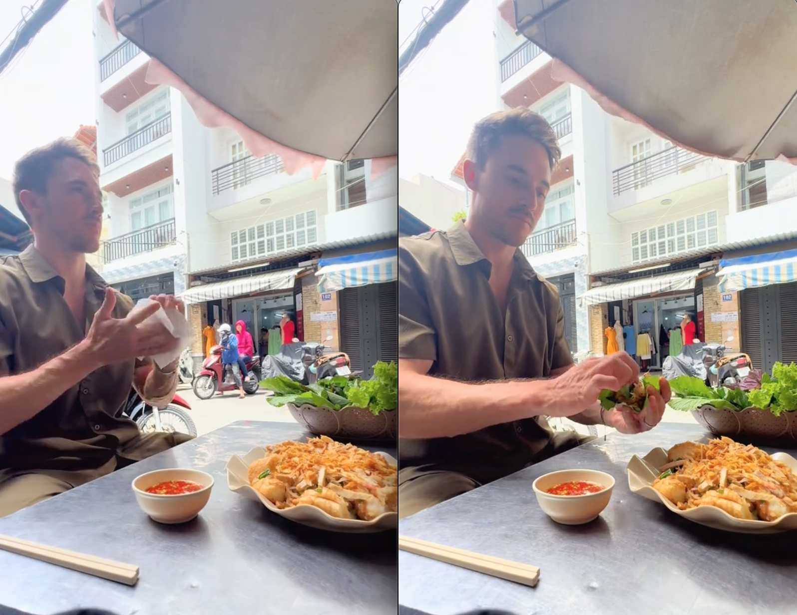 Khách Tây ăn thử 1 món bánh mì 