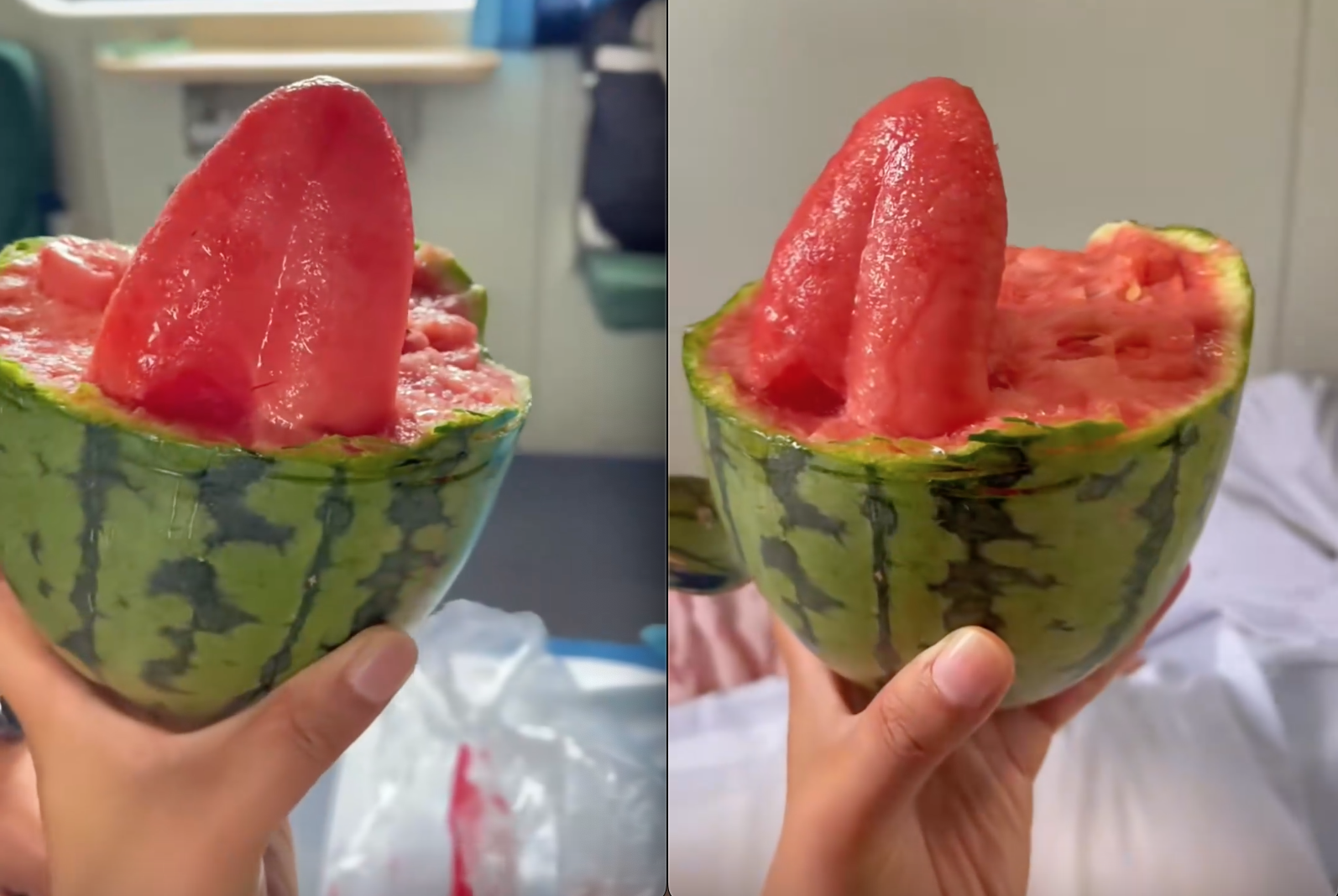 Bổ dưa hấu, người đàn ông thấy hình 1 cái lưỡi bên trong, dân mạng ngỡ ngàng khi nghe giải thích- Ảnh 2.