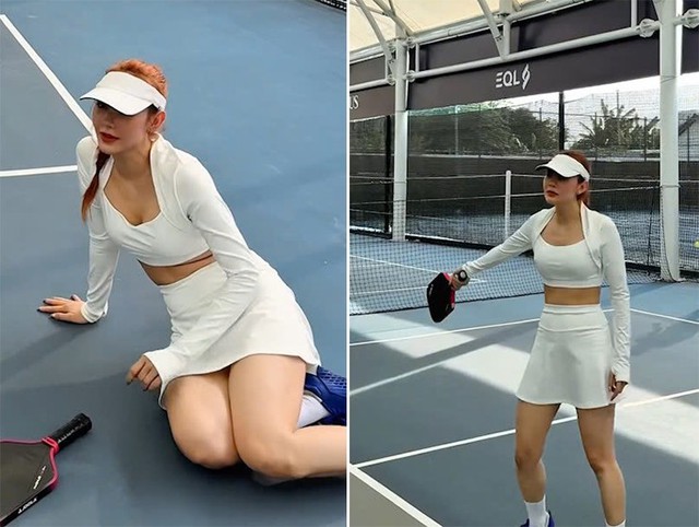 “Há hốc mồm” với visual trắng phát sáng của Minh Hằng trên sân pickleball, thời trang đỉnh, trình cũng không xoàng- Ảnh 5.