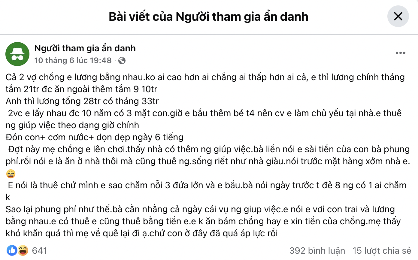 Sóng gió của con dâu thu nhập 30 triệu/tháng có mẹ chồng ở quê lên chơi, bắt gặp thuê giúp việc- Ảnh 1.