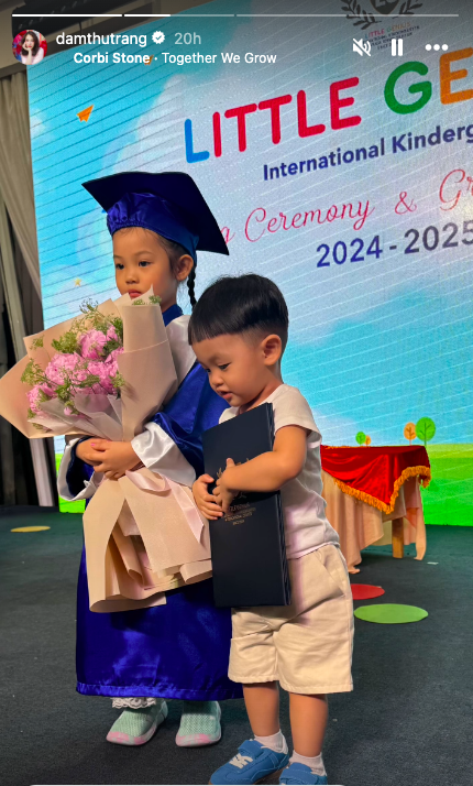 Đàm Thu Trang - Cường Đô la đi dự lễ bế giảng mẫu giáo của ái nữ ở trường quốc tế, nhìn là thấy chuẩn "rick kid"- Ảnh 3.