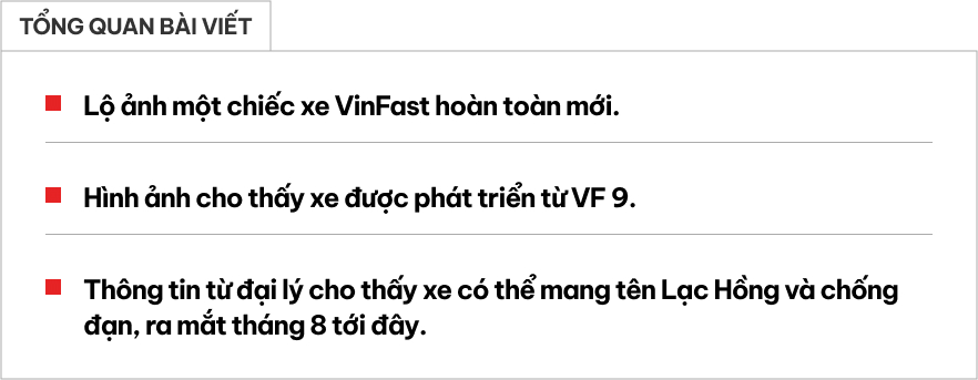 Lộ ảnh xe VinFast mới: Nhiều chi tiết giống VF 9, có thể chống đạn, đại lý báo ra mắt tháng 8 tới- Ảnh 1.