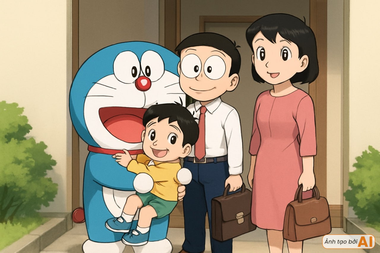 Xuyên đến tương lai nhìn cảnh Nobita và Shizuka bất lực khi trông con trong kỳ nghỉ hè, phải nhờ đến nhân vật đặc biệt để hỗ trợ- Ảnh 9.