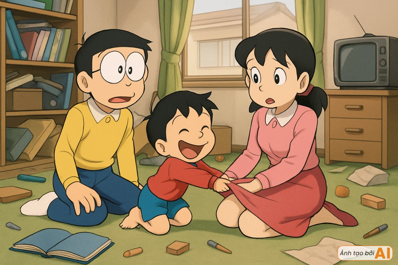 Xuyên đến tương lai nhìn cảnh Nobita và Shizuka bất lực khi trông con trong kỳ nghỉ hè, phải nhờ đến nhân vật đặc biệt để hỗ trợ- Ảnh 4.
