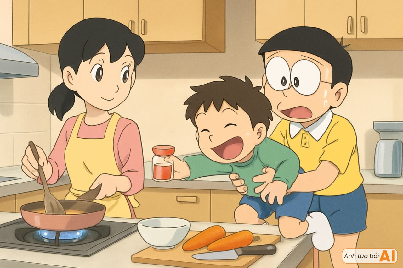 Xuyên đến tương lai nhìn cảnh Nobita và Shizuka bất lực khi trông con trong kỳ nghỉ hè, phải nhờ đến nhân vật đặc biệt để hỗ trợ- Ảnh 5.