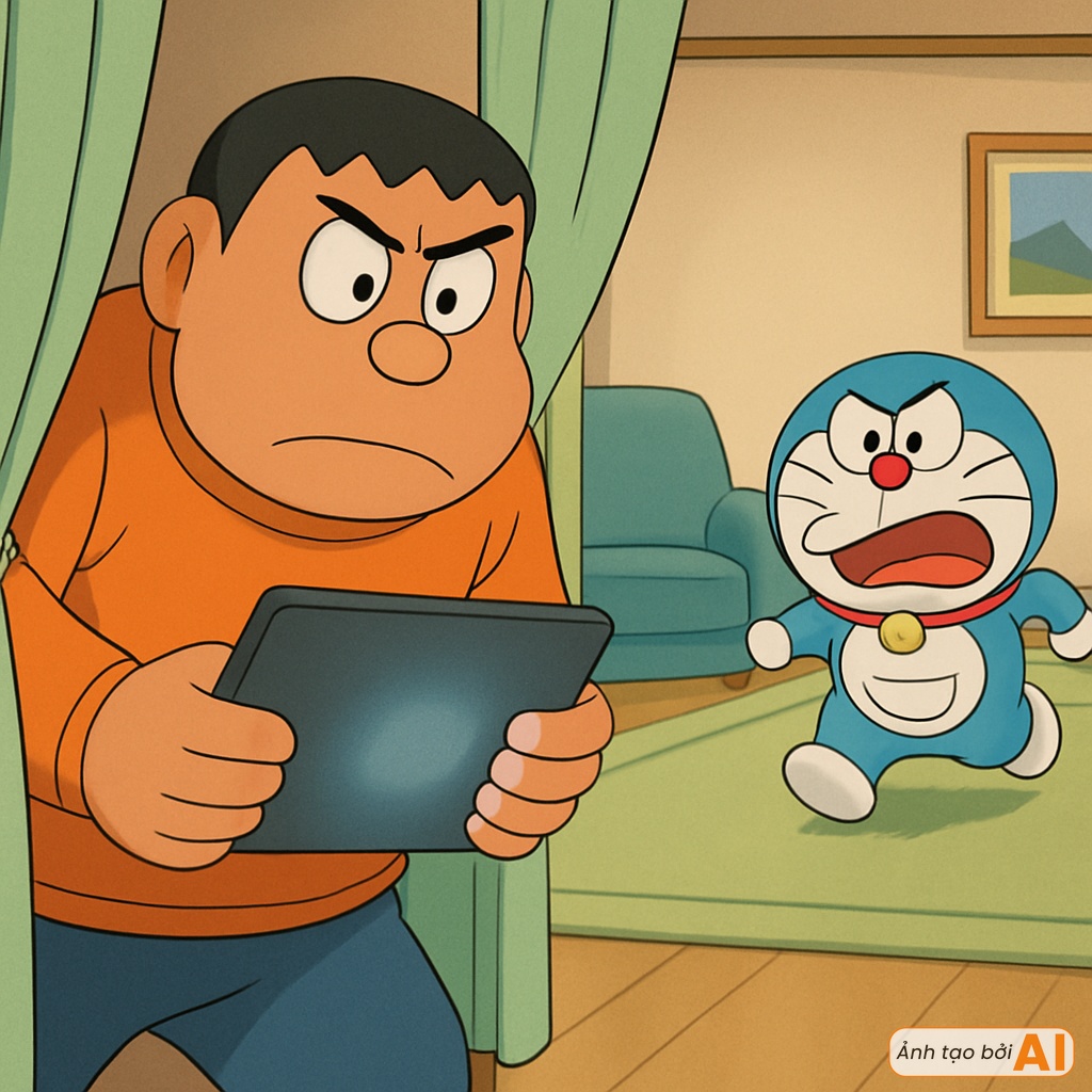 Nếu nhóm bạn Doraemon tham gia "thử thách không dùng điện thoại 24h": Một người bỏ cuộc sau 5 phút, Jaian thì làm mèo ú tức điên!- Ảnh 4.