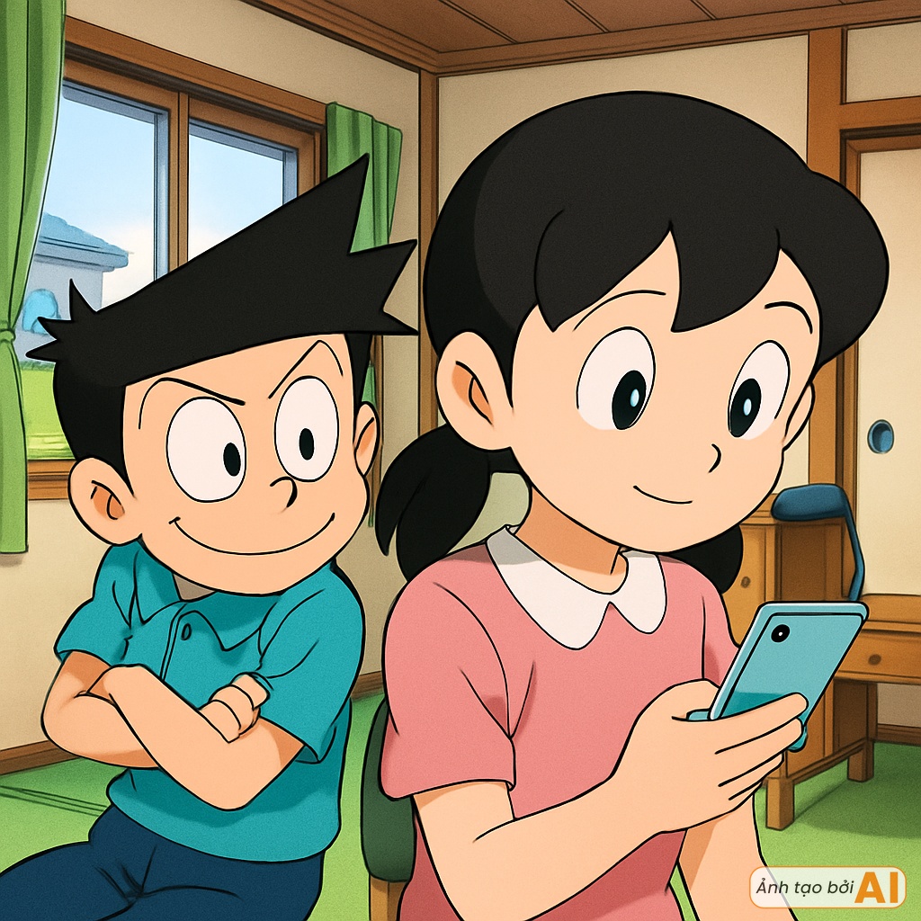 Nếu nhóm bạn Doraemon tham gia "thử thách không dùng điện thoại 24h": Một người bỏ cuộc sau 5 phút, Jaian thì làm mèo ú tức điên!- Ảnh 5.