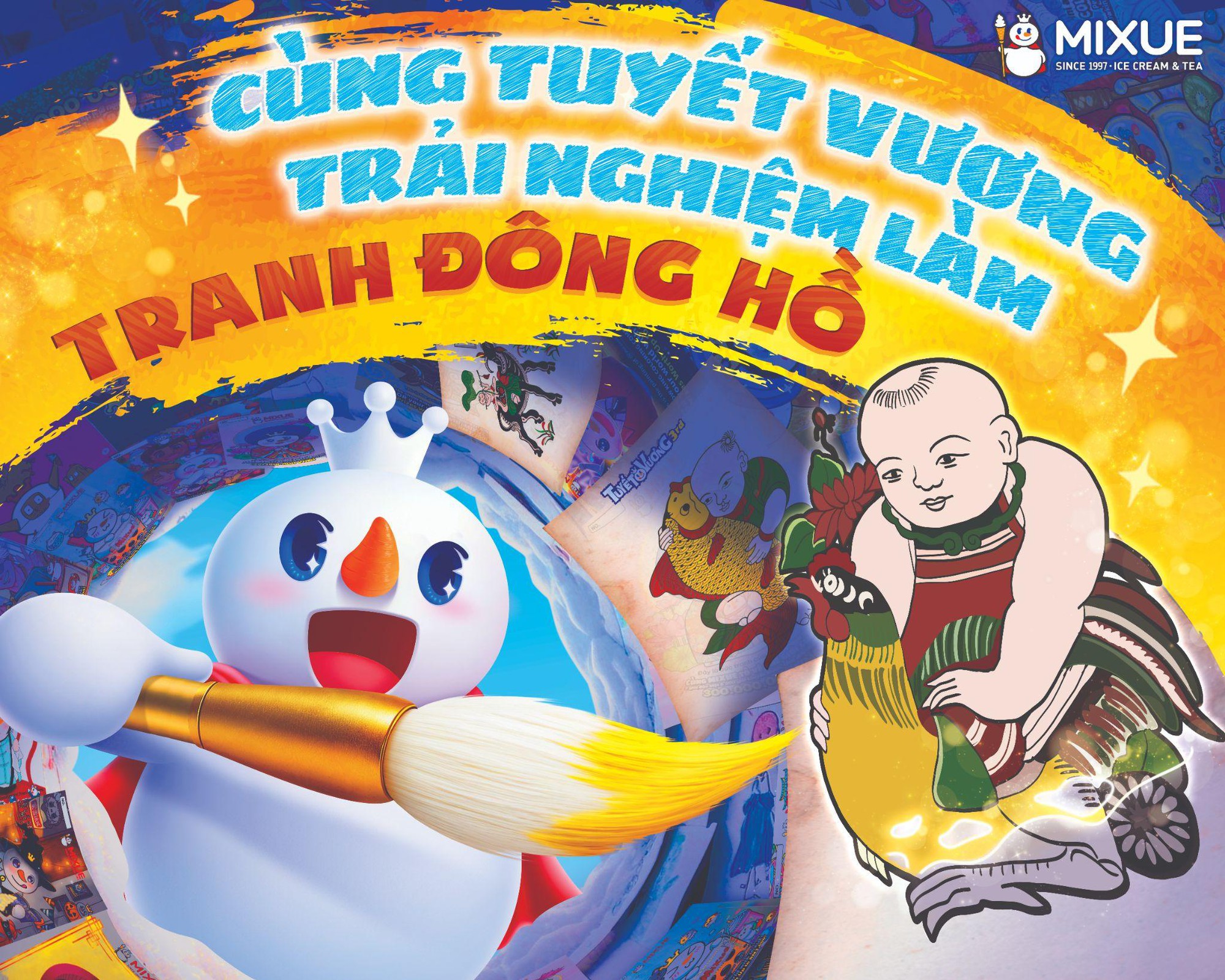 MIXUE khởi động cuộc thi Vẽ Tuyết Vương lần thứ 3 & chuỗi hoạt động trải nghiệm làm tranh Đông Hồ- Ảnh 1.