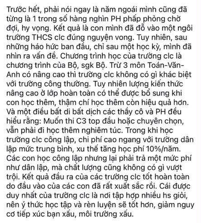 Từng vui mừng khi con đỗ lớp 6 CLC, chỉ sau 1 học kì, ông bố Hà Nội hoang mang: Liệu có đáng để đánh đổi không?- Ảnh 2.