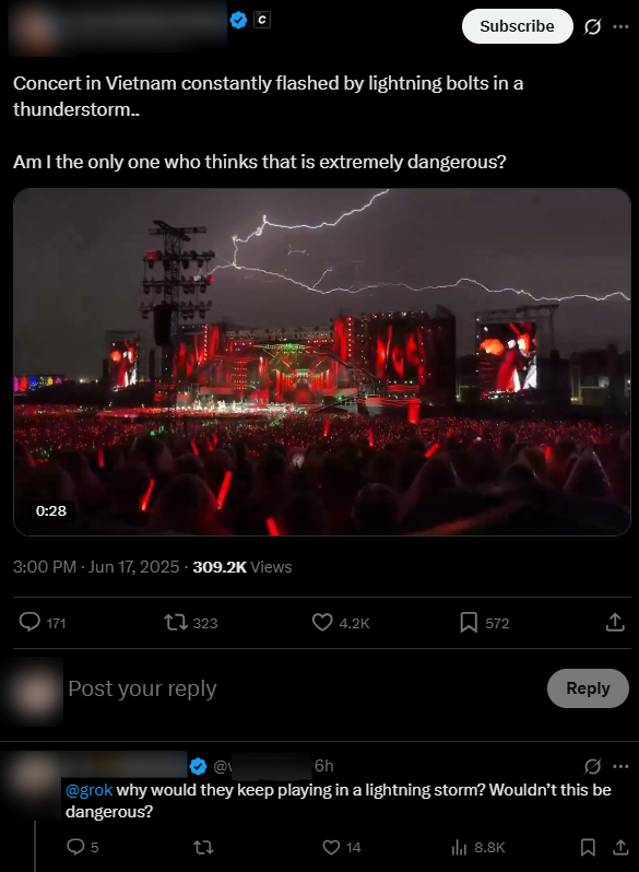 Truyền thông quốc tế nói về cảnh tượng sấm sét chói lòa tại concert Chông Gai, netizen tranh cãi dữ dội- Ảnh 1.