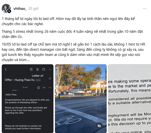 Bị sa thải ngay tại văn phòng, cô gái Việt tốt nghiệp đại học thuộc hàng top của Úc suy sụp- Ảnh 2.