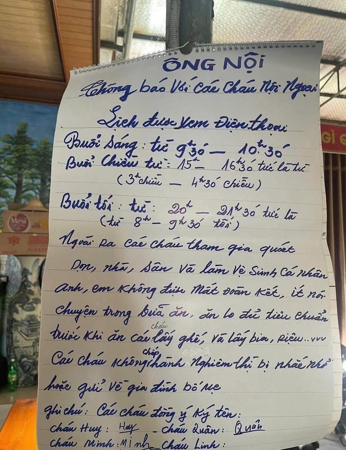 Nóng nhất MXH hôm nay: Ông nội thông báo quy định cho 