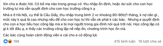 Bị nói kiếm tháng gần 100 triệu mà không biết chọn trường cho con, bà mẹ Hà Nội đáp trả bằng lý lẽ khiến ai nấy bất ngờ- Ảnh 1.