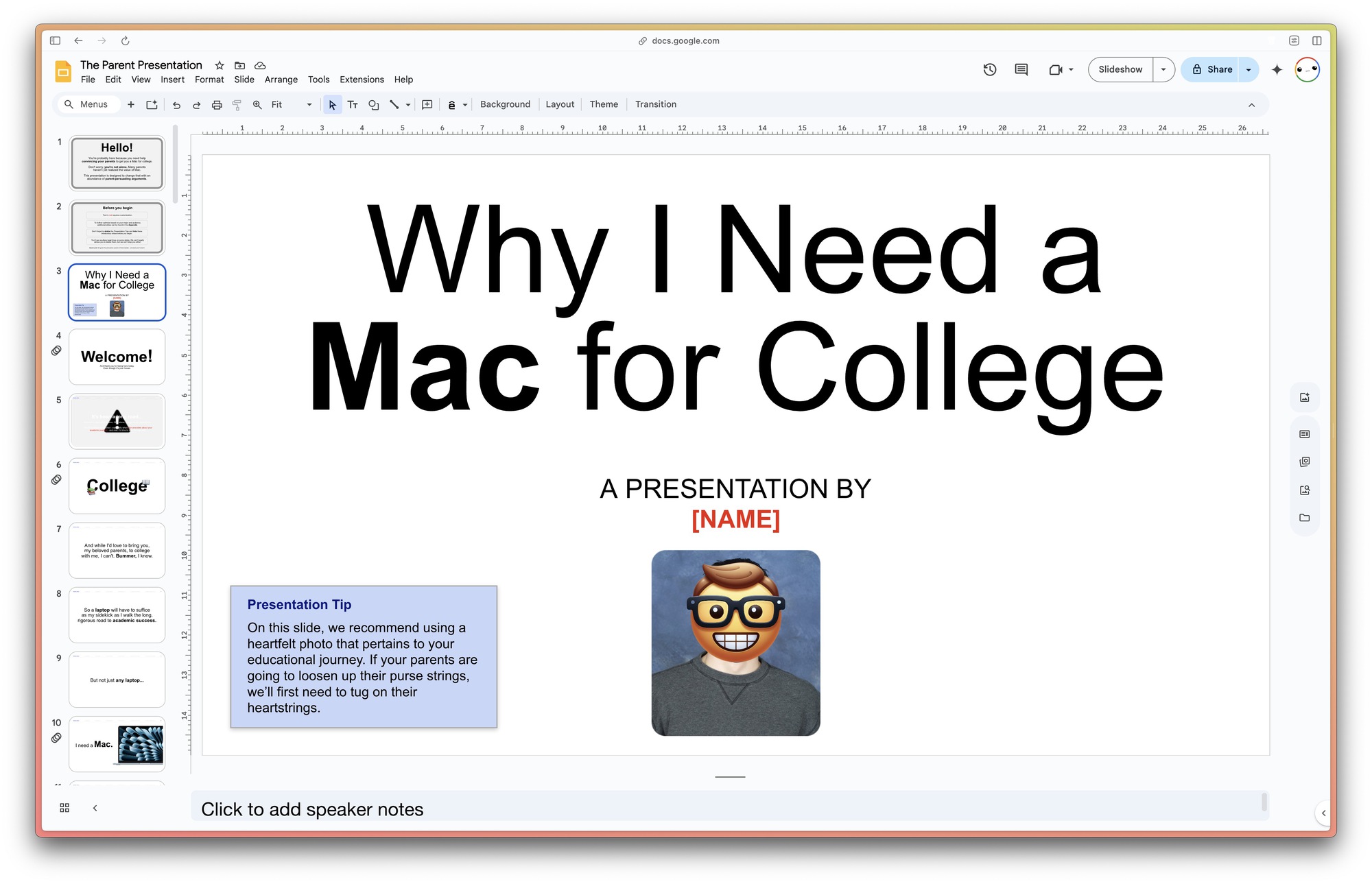 Apple tung mẫu thuyết trình để giúp bạn xin bố mẹ mua MacBook trước mùa nhập học đại học- Ảnh 1.