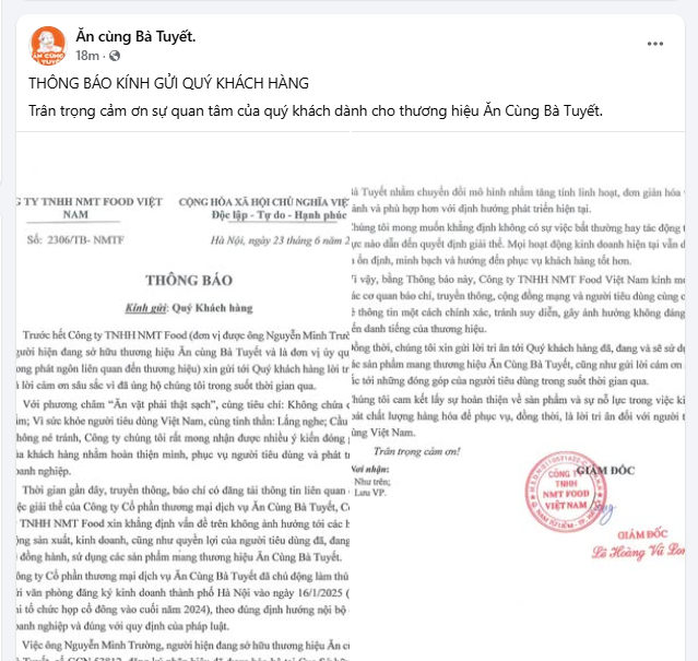 Thông báo chính thức của “Ăn Cùng Bà Tuyết” về việc giải thể- Ảnh 1.
