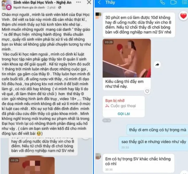 Kỷ luật cảnh c&aacute;o 2 c&aacute;n bộ Trường Đại học Vinh "gạ t&igrave;nh" nữ sinh- Ảnh 1.