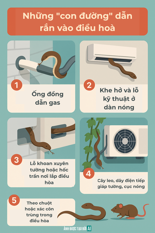 Cận cảnh "cả tổ rắn" bên trong chiếc điều hòa của người dùng: Chúng chui vào bằng đường nào?- Ảnh 5.