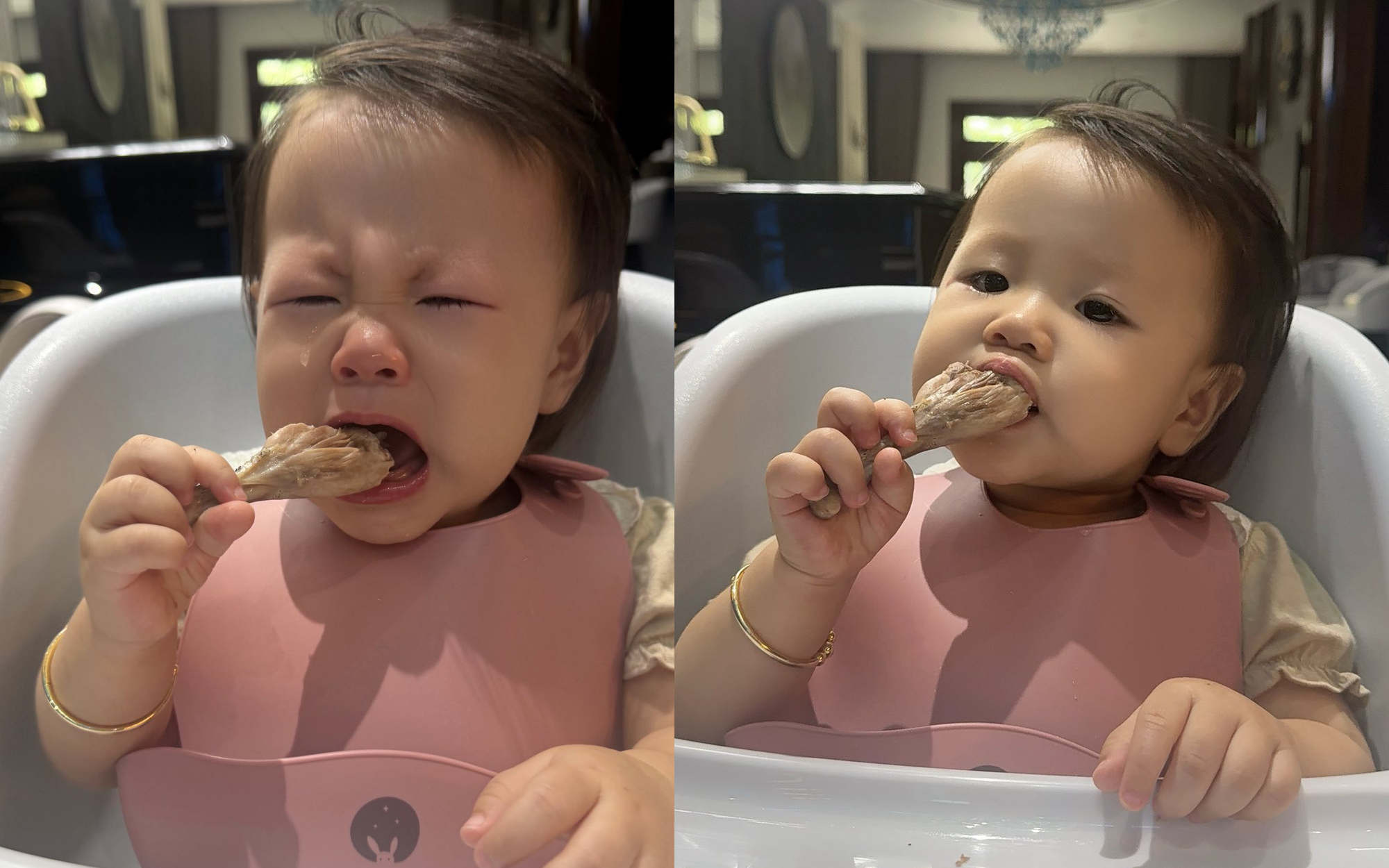 Phương Oanh khoe biểu cảm “siêu cấp đáng yêu” của con gái khi ăn, ai cũng khen giống shark Bình- Ảnh 1.