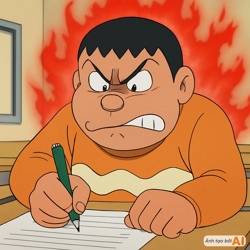Nhóm bạn Nobita thất thần trước đề Toán thi tốt nghiệp THPT 2025, riêng Doraemon khóc ròng vì lý do khác- Ảnh 3.