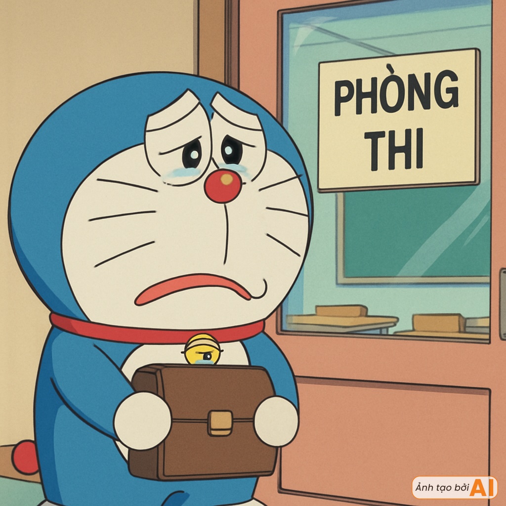 Nhóm bạn Nobita thất thần trước đề Toán thi tốt nghiệp THPT 2025, riêng Doraemon khóc ròng vì lý do khác- Ảnh 6.