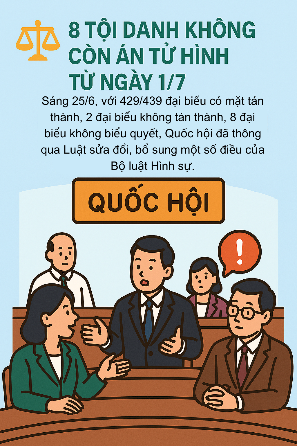 Từ ngày 1/7/2025, 8 tội danh không còn án tử hình, thay thế bằng hình phạt nào?- Ảnh 1.