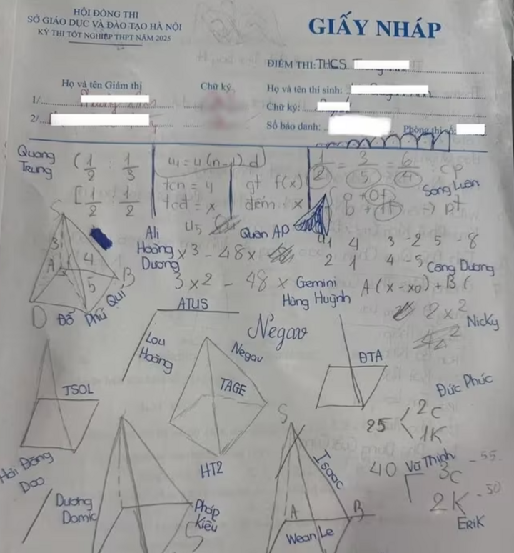 Loạt giấy nháp "gây bão" mùa thi tốt nghiệp THPT- Ảnh 3.