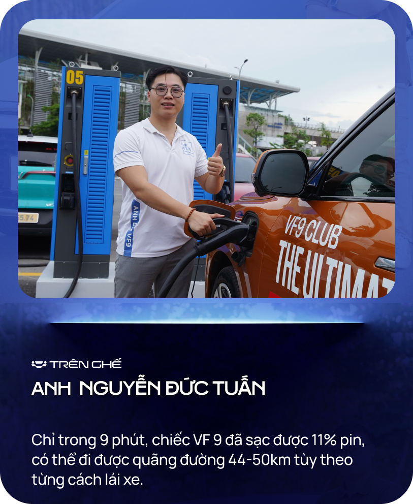 Chủ xe VinFast VF 9 trải nghiệm trạm sạc siêu nhanh lớn nhất Hà Nội: ‘9 phút đi được 50km, vị trí thuận lợi, toàn trụ công suất lớn’- Ảnh 7.