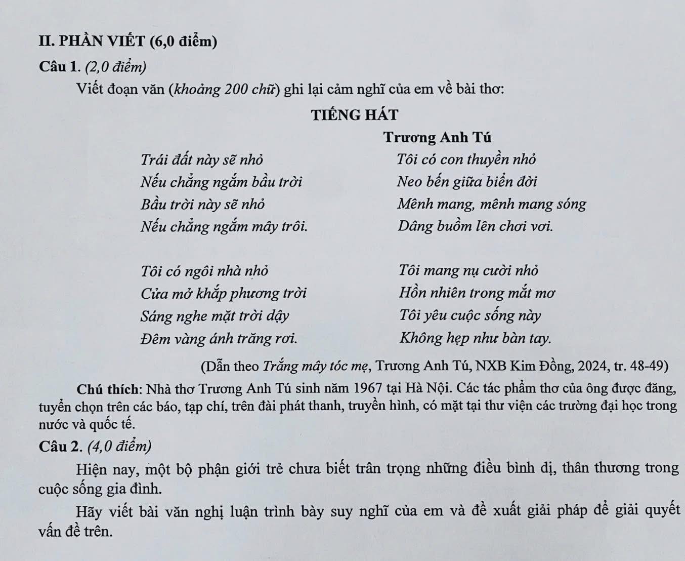 Đề thi Văn lớp 10 Hải Phòng gây bão với câu nghị luận "không lòng vòng": Đọc mới thấy, học không phải để thi, mà là để sống!- Ảnh 1.