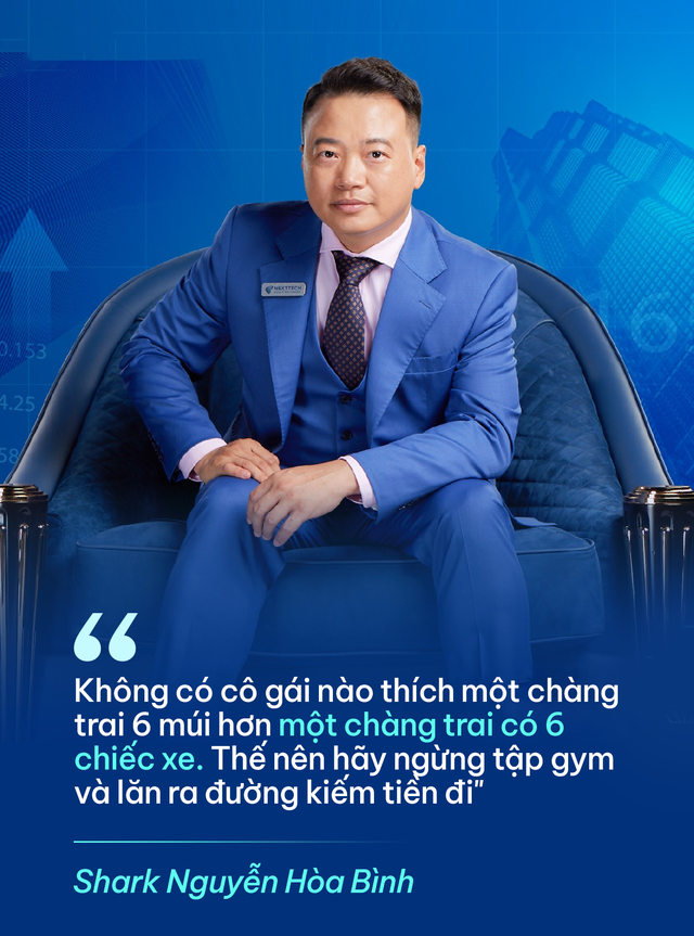 Shark Bình: “Không có cô gái nào thích một chàng trai 6 múi hơn một chàng trai có 6 chiếc xe, thế nên hãy ngừng tập gym và lăn ra đường kiếm tiền đi”- Ảnh 1.