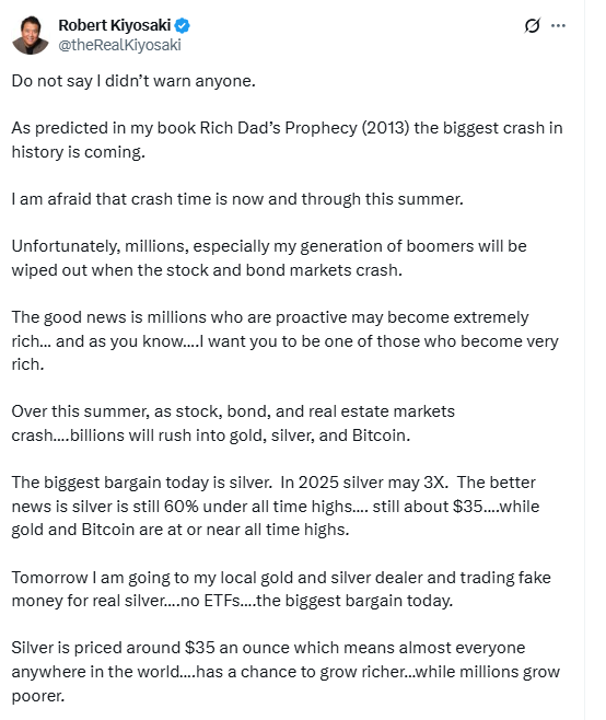 Tác giả ‘Cha giàu, cha nghèo’: 'Ngay ngày mai tôi sẽ đi mua thứ này - món hời nhất hiện nay, thay vì Bitcoin'- Ảnh 2.