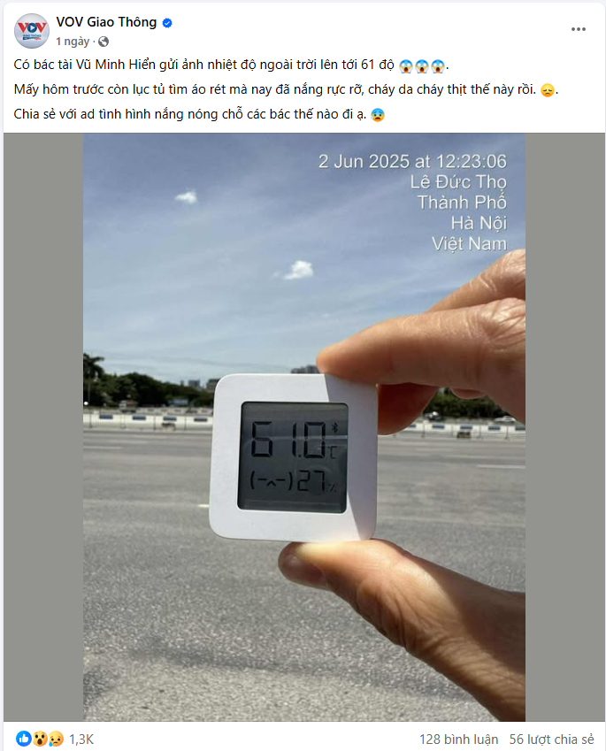 Thực hư thông tin Hà Nội nóng 61 độ C: Tại sao bản tin thời tiết dự báo nhiệt độ cao nhất là 40 độ C, mà cầm nhiệt kế ra đường lại đo được tận 61 độ?- Ảnh 3.