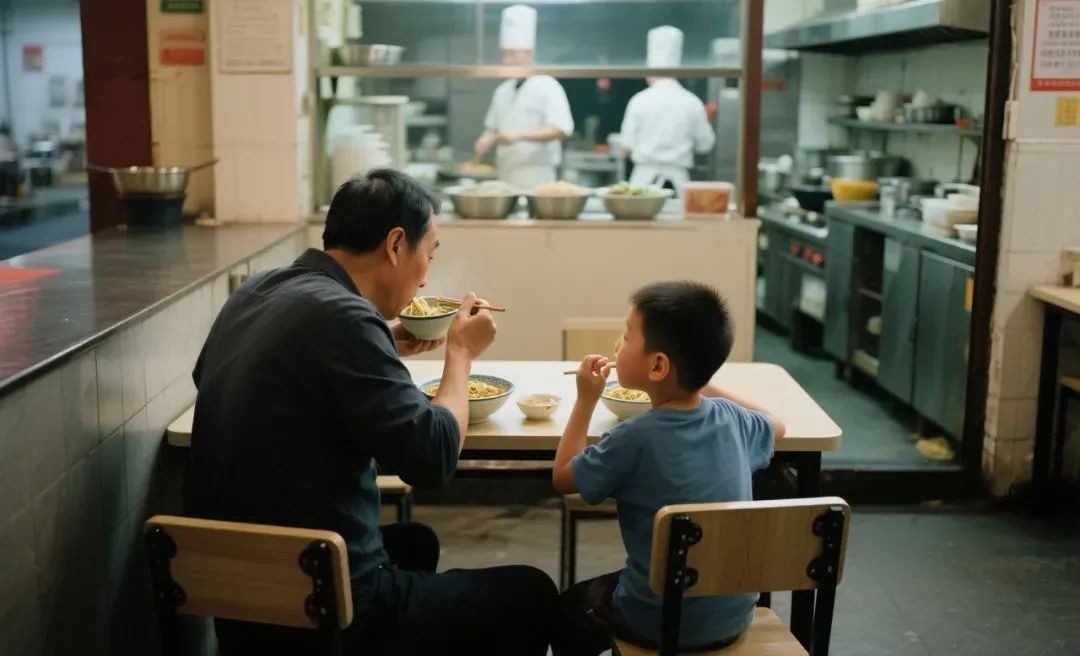 Hai cha con ăn một bát mì, vừa quay lưng đi, chủ quán thốt lên: "Ông bố này chắc chẳng vào nổi viện dưỡng lão!"- Ảnh 1.