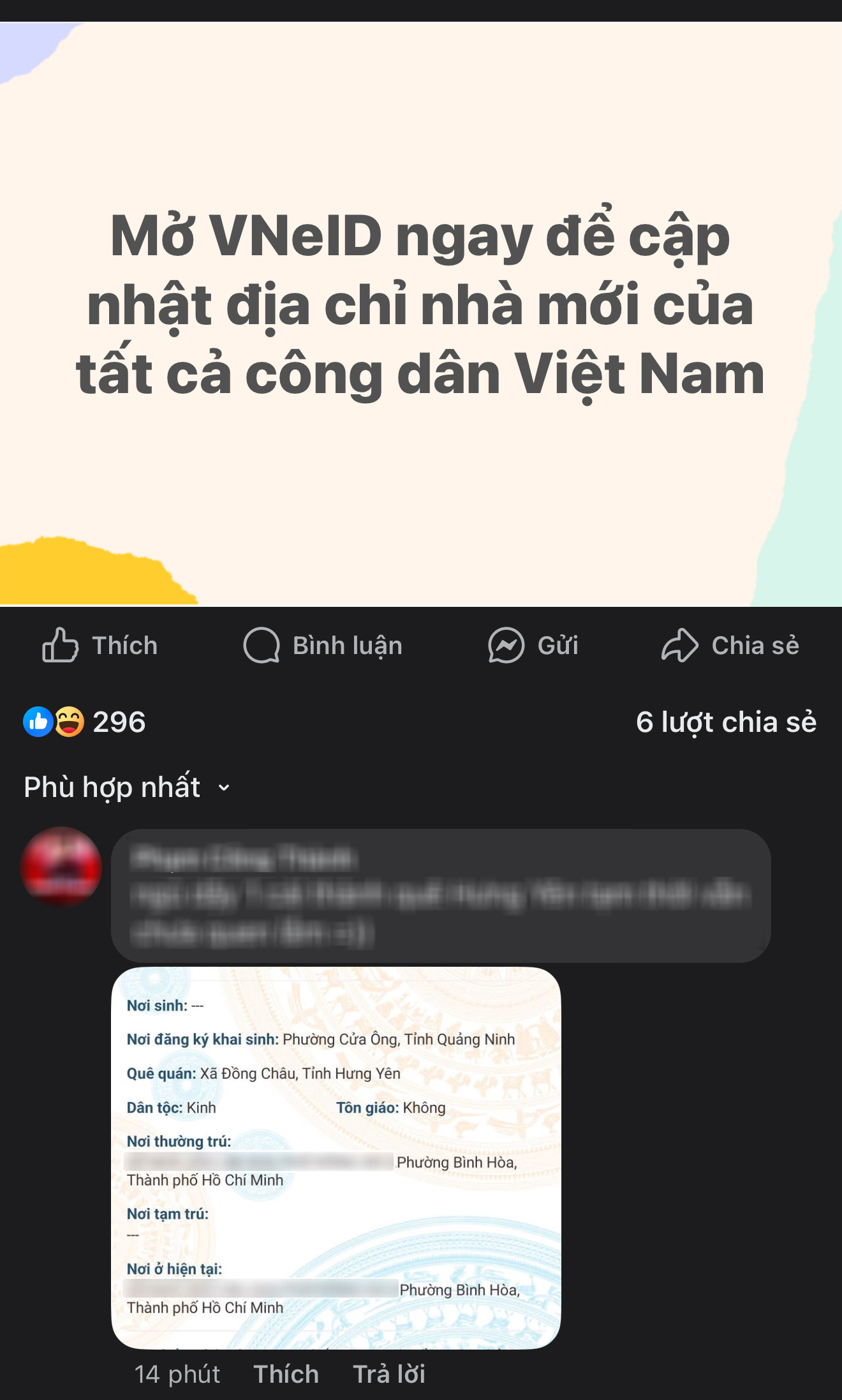 Ngay lúc này, người dân đã có thể mở VNeID để cập nhật địa chỉ nhà mới sau sáp nhập- Ảnh 1.