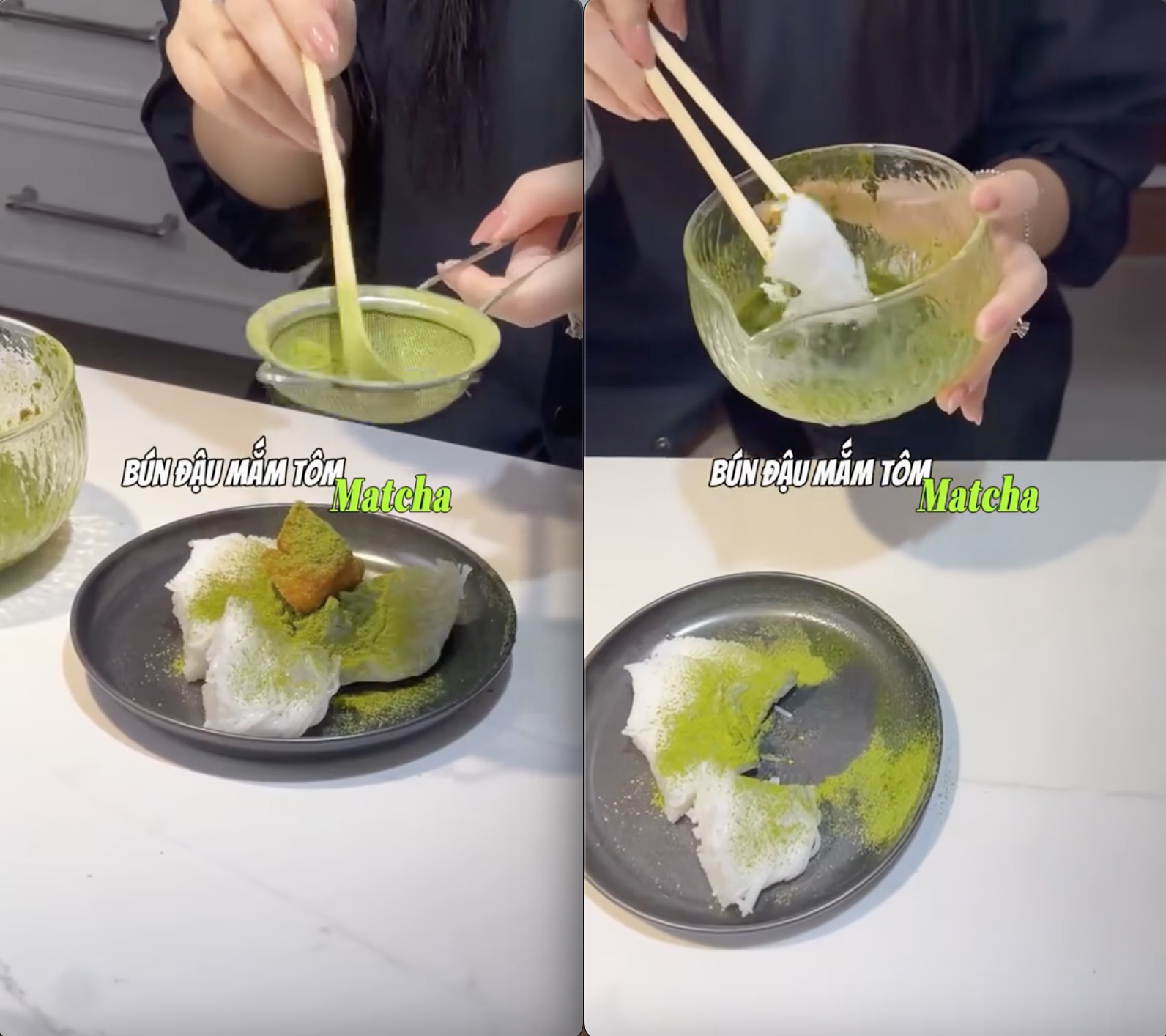Video pha mắm tôm pha với matcha để ăn bún đậu lan truyền: Dân mạng phẫn nộ vì 