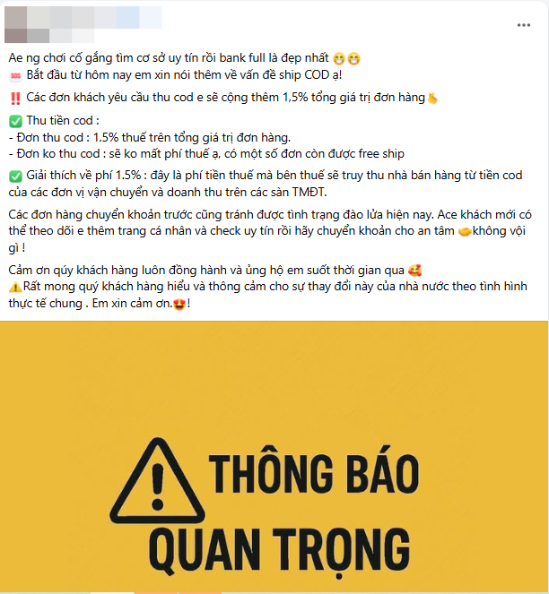 Chủ shop online đồng loạt từ chối COD, chuyển khoản thì “cấm” ghi nội dung: Chuyện gì đang diễn ra?- Ảnh 1.