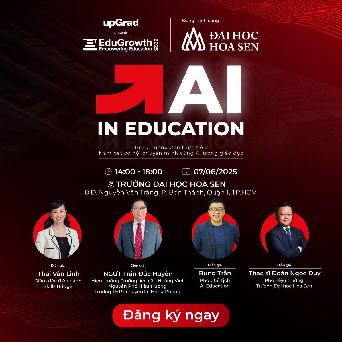 Lần đầu ti&ecirc;n, upGrad kết hợp c&ugrave;ng Trường Đại học Hoa Sen tổ chức diễn đ&agrave;n chuy&ecirc;n s&acirc;u về AI trong gi&aacute;o dục- Ảnh 2.