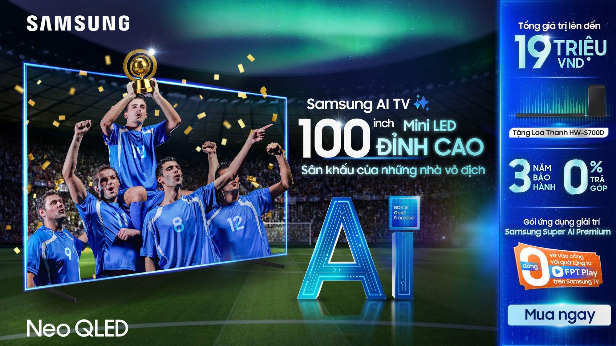 Tận hưởng FIFA Club World Cup 2025 siêu mãn nhãn trên Samsung AI TV 100 inch- Ảnh 1. Tận hưởng FIFA Club World Cup 2025 siêu mãn nhãn trên Samsung AI TV 100 inch- Ảnh 1.
